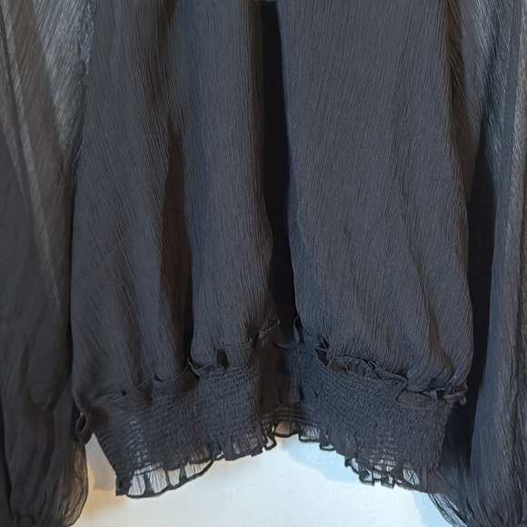 🌹NWT:BLU PEPPER SHEER HIGH NECK BLOUSE - Picture 4 of 11